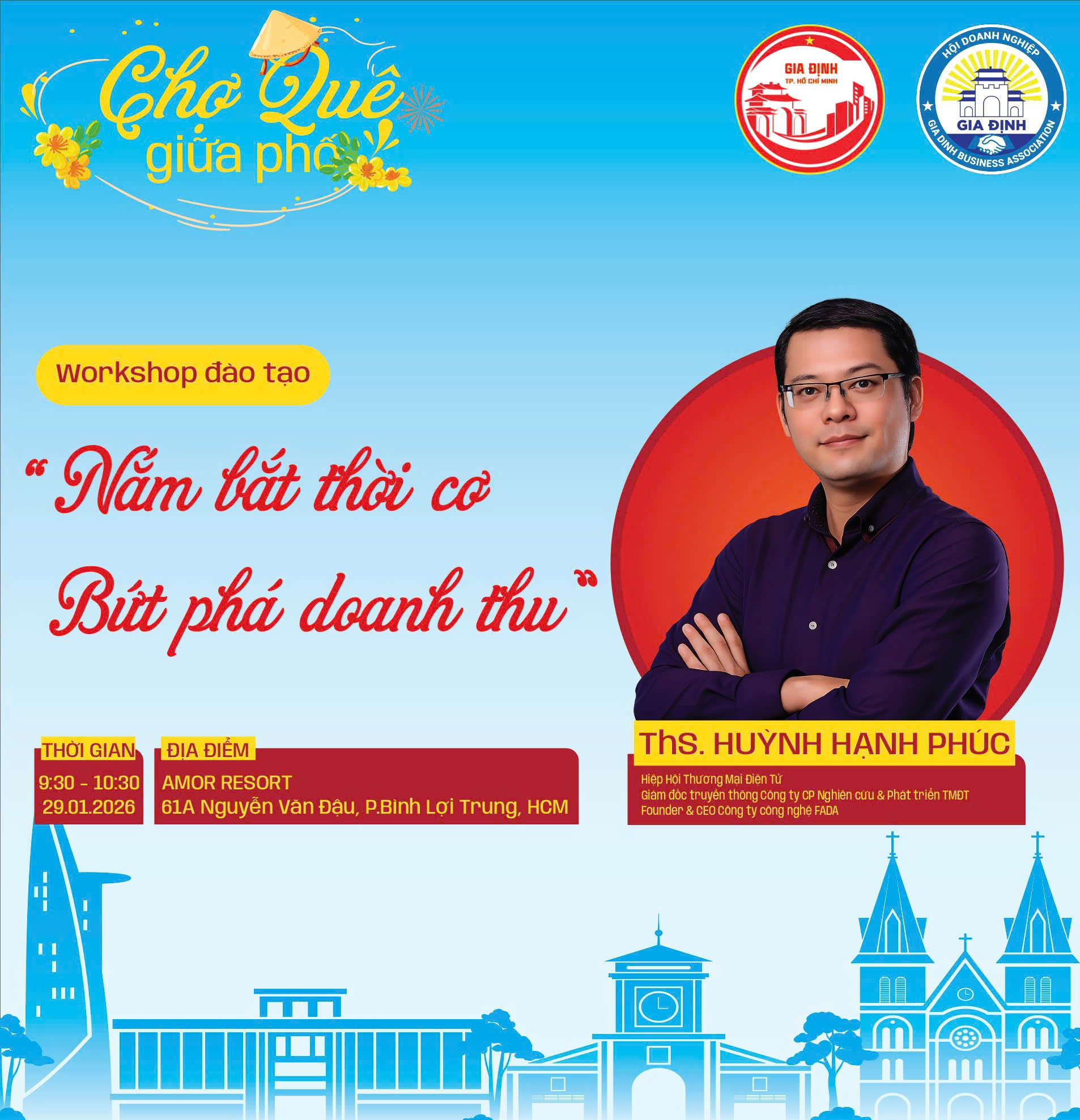 Workshop "Nắm bắt thời cơ - Bứt phá doanh thu" diễn ra vào ngày 29/01/2026 tại Phiên chợ Xuân 2026