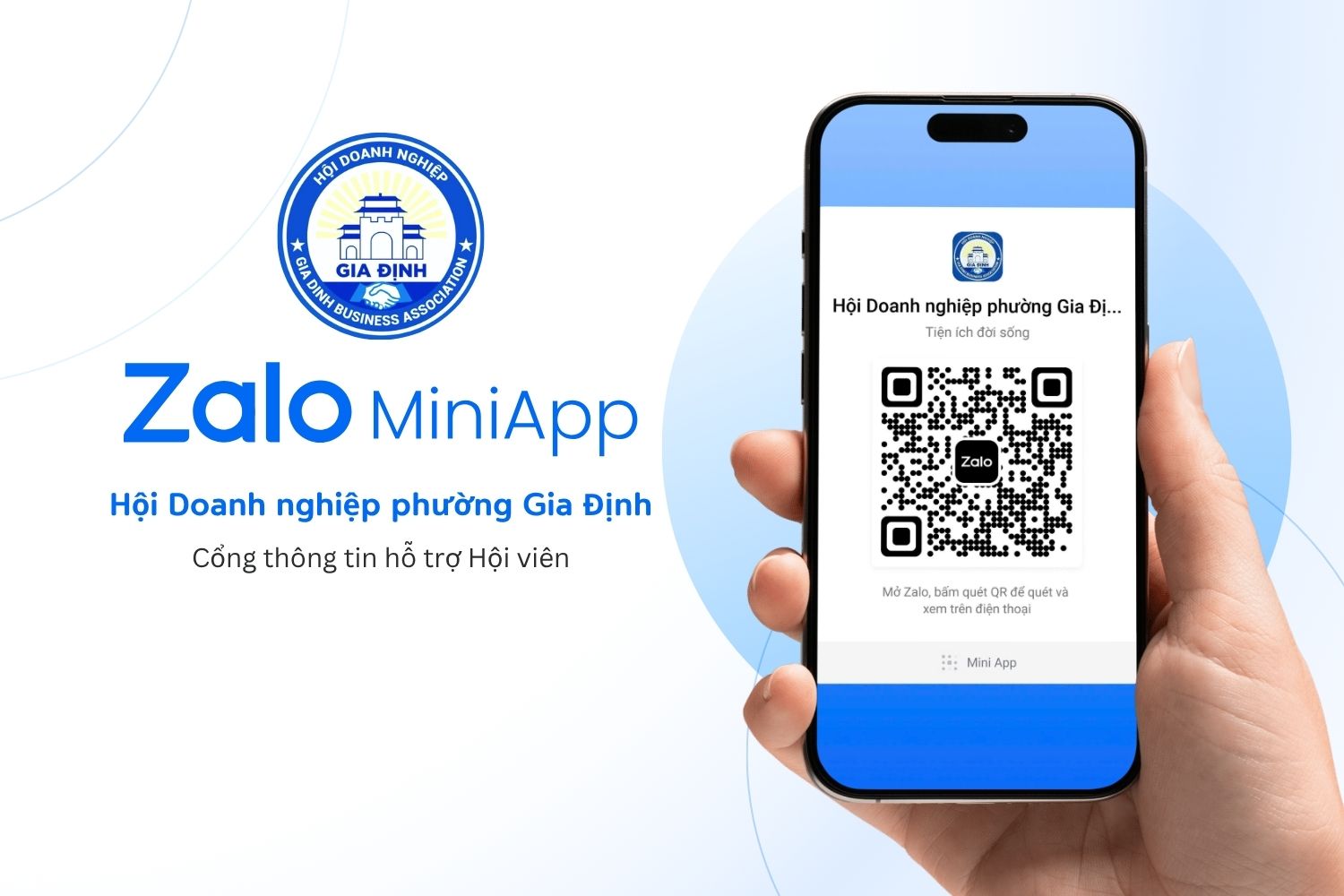 Quét mã QR để truy cập Cổng thông tin hỗ trợ của Hội Doanh nghiệp phường Gia Định